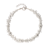 Pulseira em prata 925 com pedras de hematita com metais e hematite