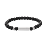 Pulseira masculina em aço inoxidável com ónix