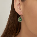 Pendentes em prata 925 com cristal swarovski verde