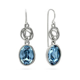 Pendentes em prata 925 com cristal swarovski azul