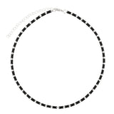 Colar choker em prata 925 com vidro cristal