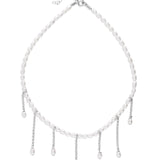 Colar choker em prata 925 com pérolas