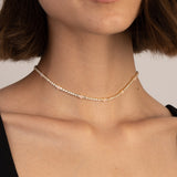 Colar choker, Banhado a Ouro, Zircónia de cultivo